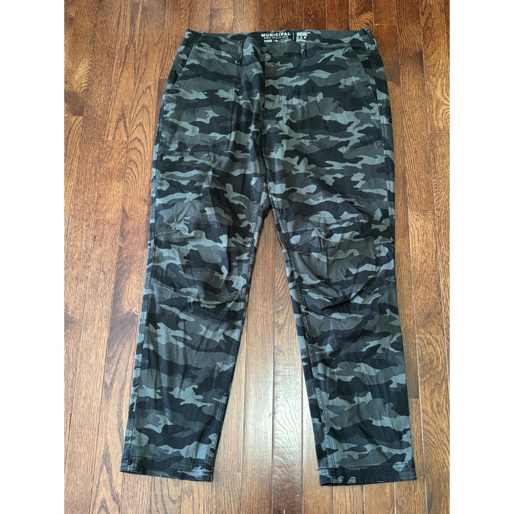 Municipal Multi Pants Mens 36 Black Camo Cargo Utility Stretch Mark Wahlberg